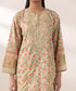 Women's Pret Zari Lawn Beige Embroidered A-Line Shirt